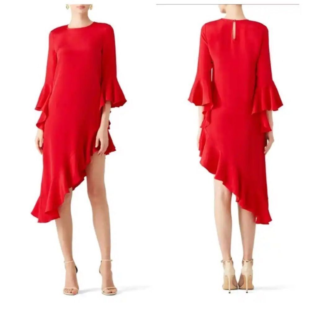 Alexis 100% silk asymmetrical dress, M